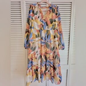 Tropical Bright Midi dress